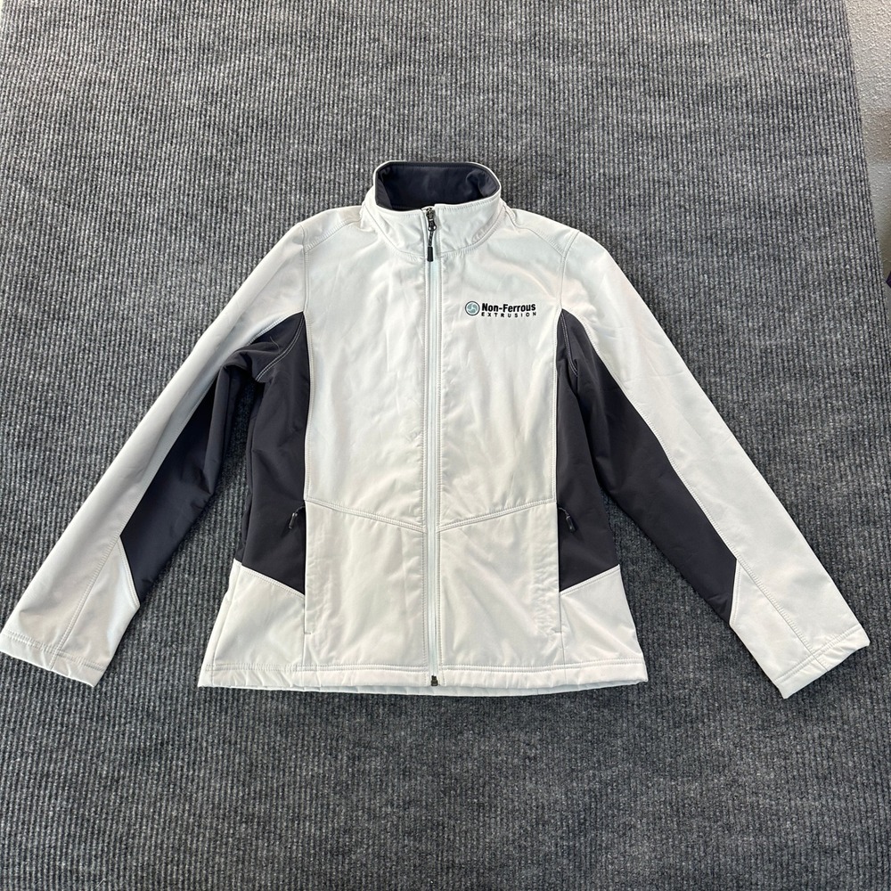 Port Authority Ladies Core Soft Shell Jacket Medium White Grey Corporate Logo